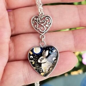 Adorable Bunny Necklace, Bunny Pendant Necklace, Rabbit Necklace, Easter Jewelry